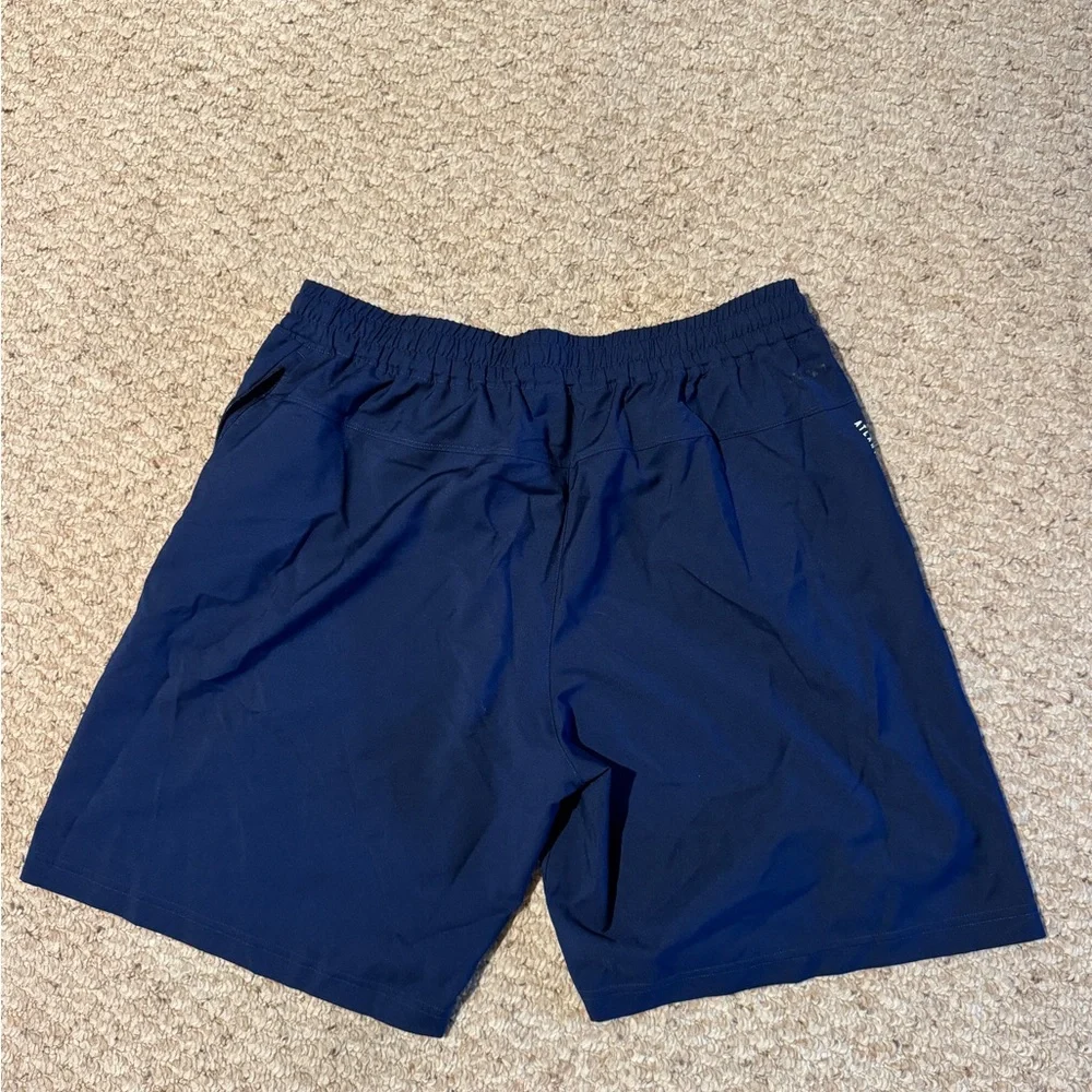 adidas Navy Athletic Shorts with Side Team Print
